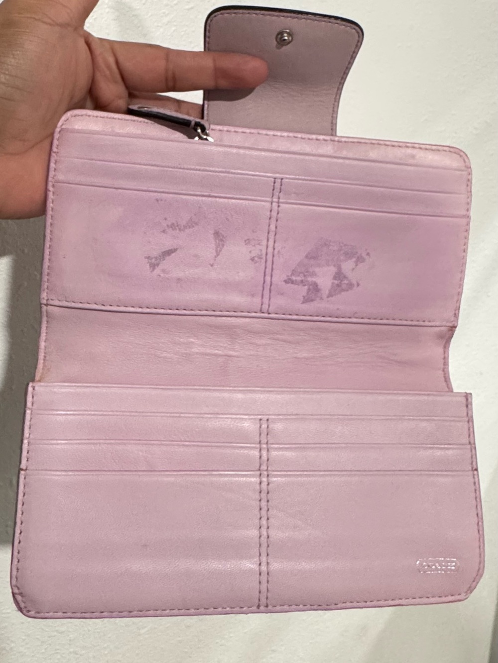 Coach Lavender Madison Opt Art Signature Zip Wallet - Picture 4 of 6